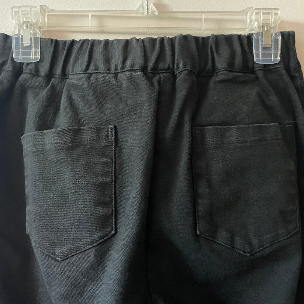 Oak + Fort Full Length Twill Wide Leg Pant (Cropped w/ Raw Hem) - Picture 3 of 5